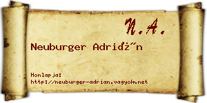 Neuburger Adrián névjegykártya